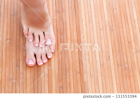 Well groomed female feet. Foot skin care concept 131553394