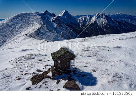 八嶽山脈，岩岳岳石筍和赤岳岳，橫岳岳，A岳岳的景色 131553562