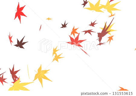 Autumn leaves falling leaves background material [Variation 1] (white background JPEG) 131553615