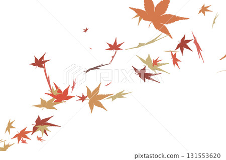 Autumn leaves falling leaves background material [Variation 2] (Transparent PNG) 131553620