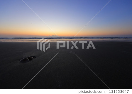 早晨陽光下的海灘 131553647