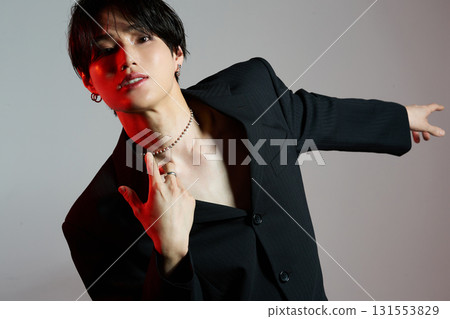 Portrait of a cool young Asian man with makeup Portrait of a cool young Asian man with makeup 131553829