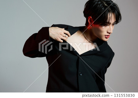 Portrait of a cool young Asian man with makeup Portrait of a cool young Asian man with makeup 131553830