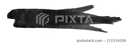 black watercolor background. Artistic hand paint. Isolated on transparent background. 131554209
