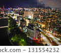Aerial view of Shinyashikicho from the Kotsuki River on the day of the fireworks display 131554232