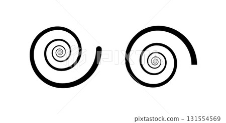 Hypnotic Spiral or Vortex Vector Icons - Abstract and Psychedelic Design. 131554569