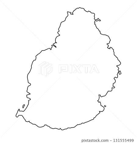 Mauritius map outline icon for geography, travel, education, and design 131555499