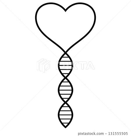 Heart DNA symbol for love, genetics, emotion, and scientific design Heart DNA symbol for love, genetics, emotion, and scientific design 131555505