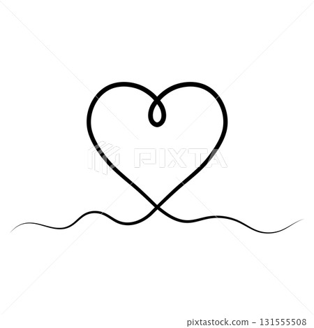 Calligraphic heart flourish symbol for love, romance, and elegant design Calligraphic heart flourish symbol for love, romance, and elegant design 131555508