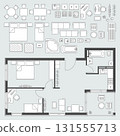 Apartment plan and furniture 131555713