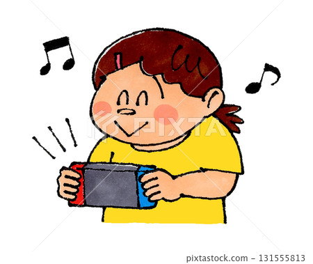 一個女孩在玩遊戲 131555813