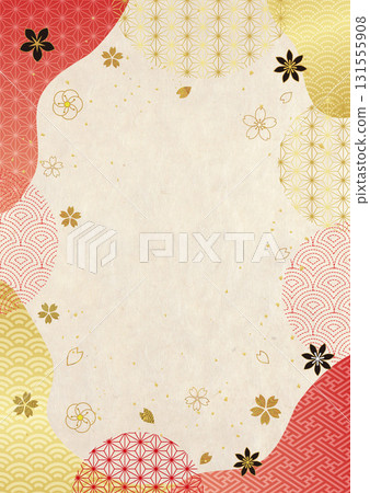Gold leaf Japanese pattern and Japanese paper background Gold leaf Japanese pattern and Japanese paper background 131555908