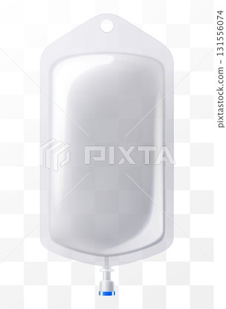 Saline solution bag. IV drip vitamin minerals for health. Intravenous therapy with dropper bag. Collagen skincare beauty. Medical concept. Isolated realistic on transparent background 3D vector. Saline solution bag. IV drip vitamin minerals for health. Intravenous therapy with dropper bag. Collagen skincare beauty. Medical concept. Isolated realistic on transparent background 3D vector. 131556074