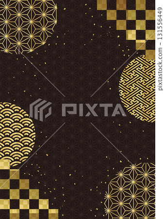 Gold leaf Japanese pattern background 131556449