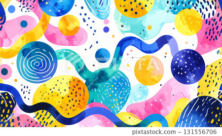 Colorful and pop painted watercolor illustration background 131556706