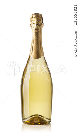 Champagne bottle sparkling wine isolated on white background 131556821