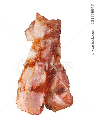 Delicious crispy bacon strips making mouth watering 131556947