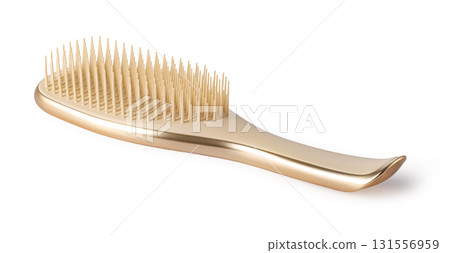 Elegant gold hairbrush with fine bristles Elegant gold hairbrush with fine bristles 131556959