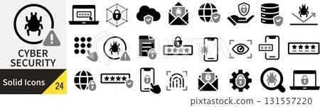 向量網路安全剪影圖示集 向量網路安全剪影圖示集 131557220