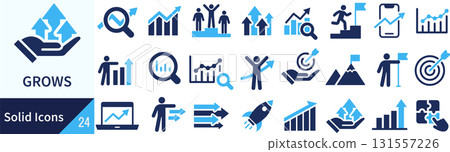 向量增長輪廓圖示集 131557226