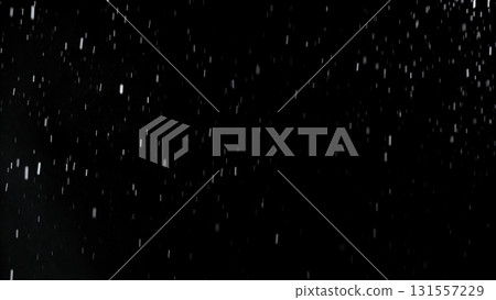 Freeze Motion of Rain - Falling Water Drops Isolated on Black Background 131557229