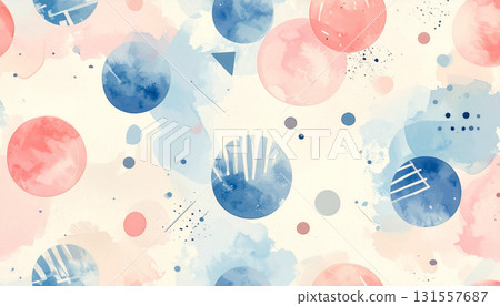 Blue and pink Memphis design pattern, watercolor illustration background Blue and pink Memphis design pattern, watercolor illustration background 131557687
