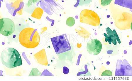 Colorful Memphis design pattern, watercolor illustration background Colorful Memphis design pattern, watercolor illustration background 131557688
