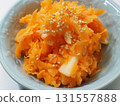 Carrot rapée, my wife's homemade cooking, dinner at home, happy family 131557888