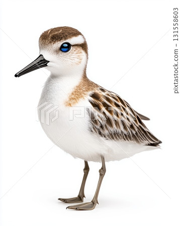 Sanderling Bird Standing on White Background in High Fidelity Quality Image 131558603