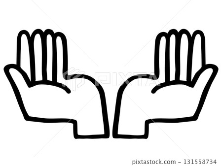 兩手的線條畫風格向量插圖 兩手的線條畫風格向量插圖 131558734
