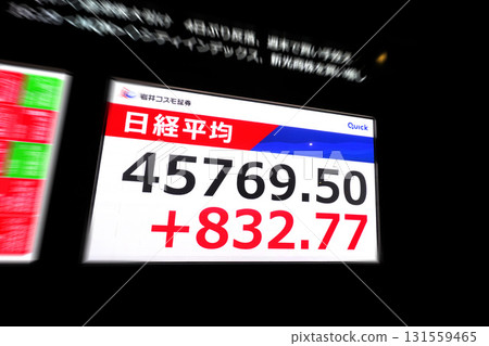 Tokyo Cityscape in Japan: New record high of 45,769 yen 50 sen. Stock price/closing price = October 3, Nihonbashi Kabutocho Tokyo Cityscape in Japan: New record high of 45,769 yen 50 sen. Stock price/closing price = October 3, Nihonbashi Kabutocho 131559465