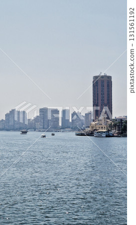 Cairo, Egypt. Panoramic view of Cairo from the River Nile in Egypt. 131561192