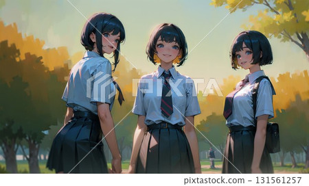 High school girls after school High school girls after school 131561257