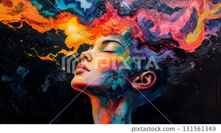 abstract wallpaper version of kind mind and mental health in vibrant colors 131561349