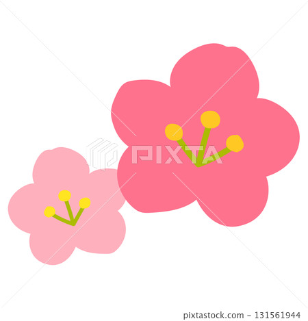 Peach blossoms, plum blossoms, Japanese patterns Peach blossoms, plum blossoms, Japanese patterns 131561944