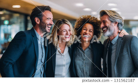 多元化的商業團隊微笑互動 多元化的商業團隊微笑互動 131562187