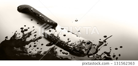 Iron ax and a lot od blood 131562363