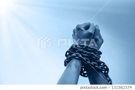Arms Bounded with iron chain Arms Bounded with iron chain 131562374