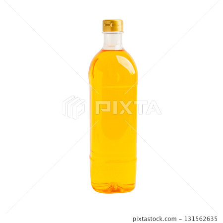 Olive vegetable oil glass bottle isolated on white background with clipping path, organic healthy food for cooking. 131562635