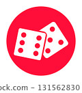 Dices flat icon vector for a race to guess the numbers or a gambling game illustration 131562830