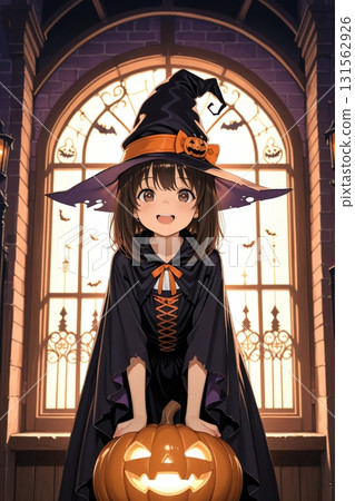 萬聖節女巫角色扮演女孩 131562926