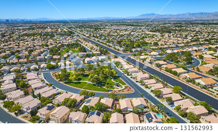 Aerial Residential Neighborhood and Park in Las Vegas Lynbrook Area Aerial Residential Neighborhood and Park in Las Vegas Lynbrook Area 131562993