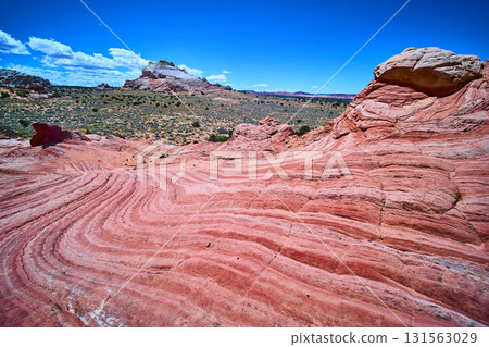 Vermilion Cliffs White Pocket Red Sandstone Layers and Desert Sky Vermilion Cliffs White Pocket Red Sandstone Layers and Desert Sky 131563029