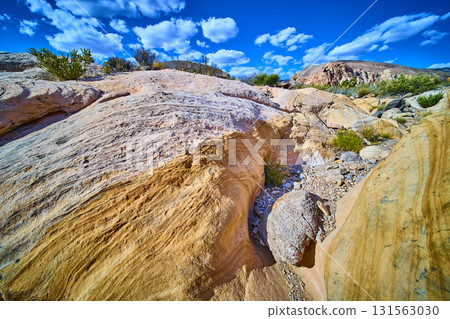 Desert Sandstone Formations and Blue Sky in Nevada Wilderness Desert Sandstone Formations and Blue Sky in Nevada Wilderness 131563030