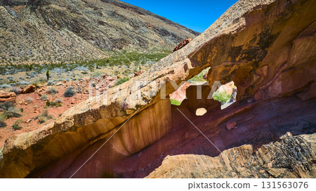Natural Arch Formation and Desert Landscape in Gold Butte National Monument Natural Arch Formation and Desert Landscape in Gold Butte National Monument 131563076
