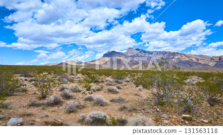 Desert Landscape with Mountains and Blue Sky Nevada 131563118