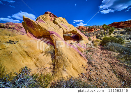 Colorful Neapolitan Arch Formation and Desert Landscape Gold Butte National Monument Colorful Neapolitan Arch Formation and Desert Landscape Gold Butte National Monument 131563246