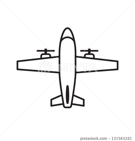 Passenger plane symbol. Airplane top view vector illustration Passenger plane symbol. Airplane top view vector illustration 131563281