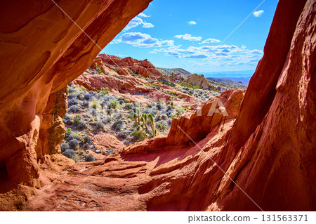 Red Rock Arch Formation and Desert Landscape Nevada Red Rock Arch Formation and Desert Landscape Nevada 131563371