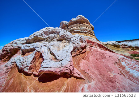 White Pocket Sandstone Layers and Blue Sky Marble Canyon Arizona Low Angle White Pocket Sandstone Layers and Blue Sky Marble Canyon Arizona Low Angle 131563528